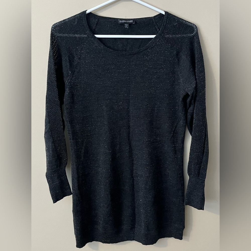 Eileen Fisher Womens Merino Wool Lightweight Crewneck Sweater XS